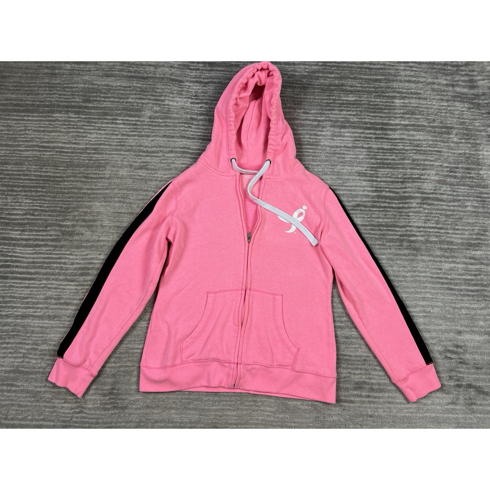 Susan G Komen Hoodie Womens Small Pink Full Zip Cotton Blend